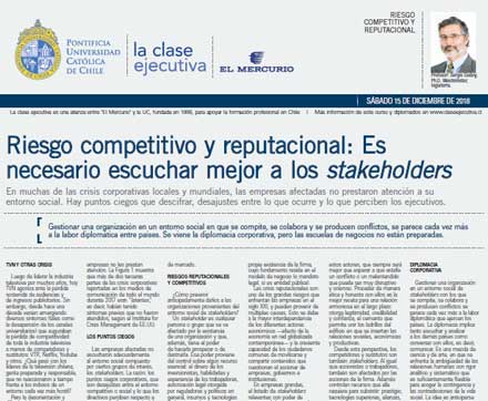 riesgo competitivo y reputacional, stakeholders