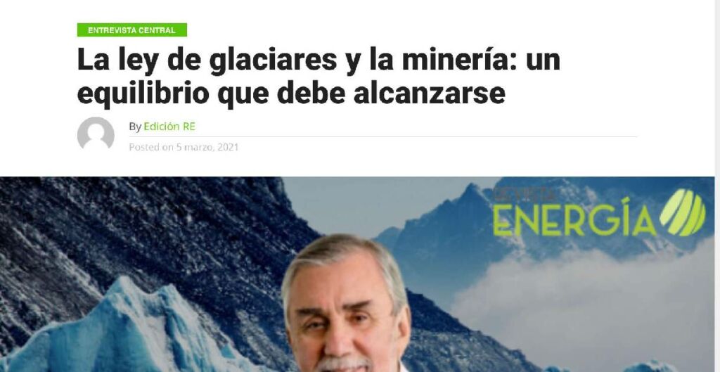 Marcos Lima, glaciares minería